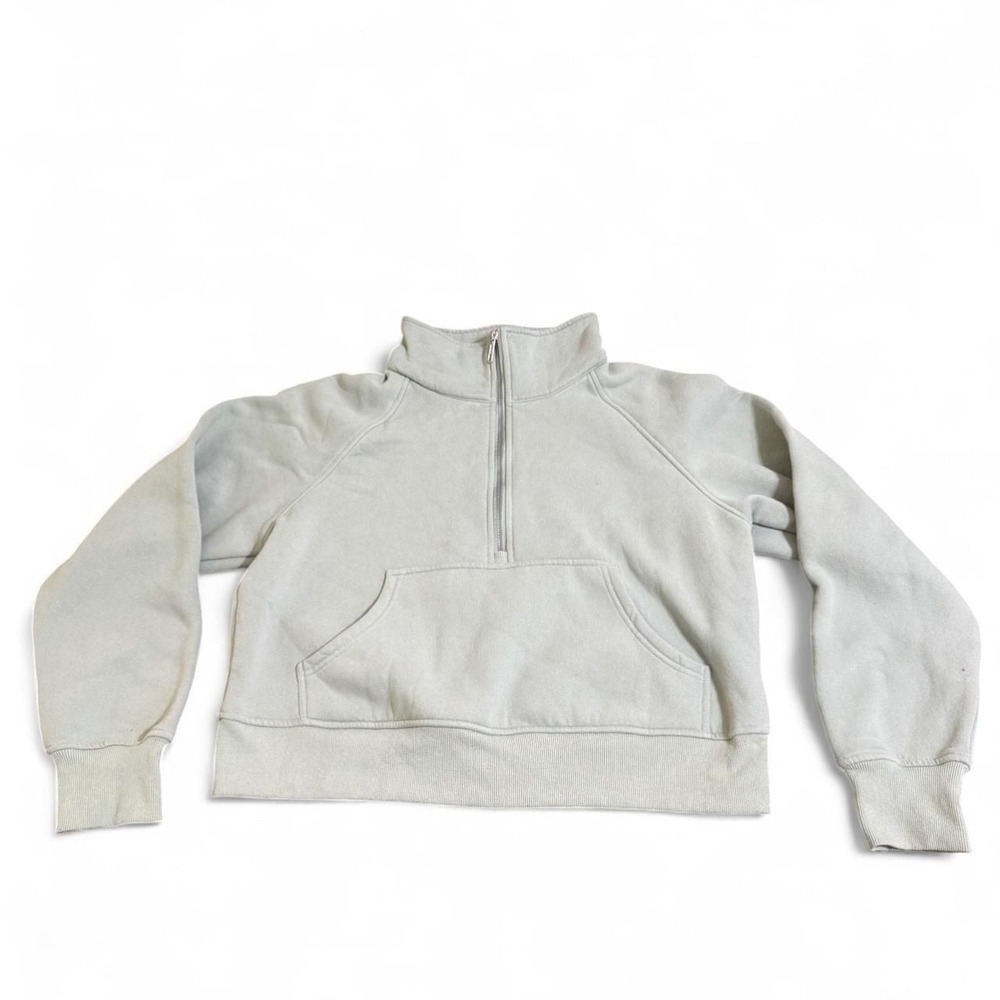 Automet Cream Cropped Quarter‎ Zip Sweatshirt, Cozy Loungewear - Size M